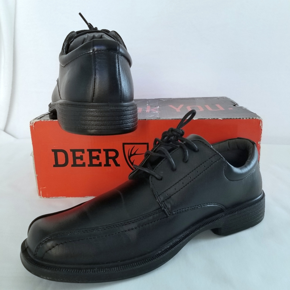 NWT DEER STAGS William Burg Black Oxfords Dress Shoes Lace-up